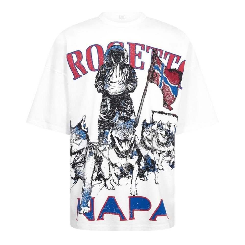 Napapijri Unisex Adult PDF Graphic Print T-Shirt / White/Red